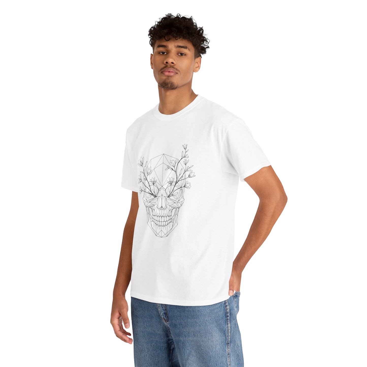 Camiseta Boxy Fit "Life or Death" Blanca